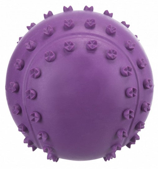 Trixie piłka kauczukowa z wypustkami - miękka piłka z piszczałką do aportu - 6 cm - Image 1
