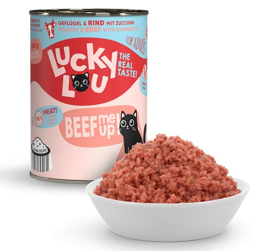 Lucky Lou Lifestage Adult Drób i wołowina puszka 400g - Image 3