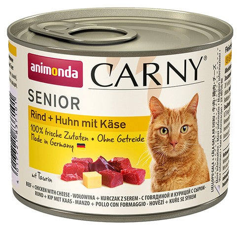 Animonda Carny Senior Wołowina, Kurczak + Ser puszka 200g - Image 1
