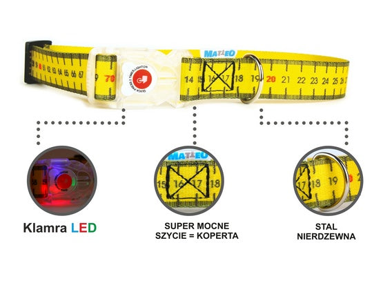 Matteo Obroża Klamra LED 25mm miara - Image 2