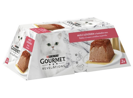 Gourmet Revelations mus z łososiem 2x57g – wygodne porcje w kształcie piramidy