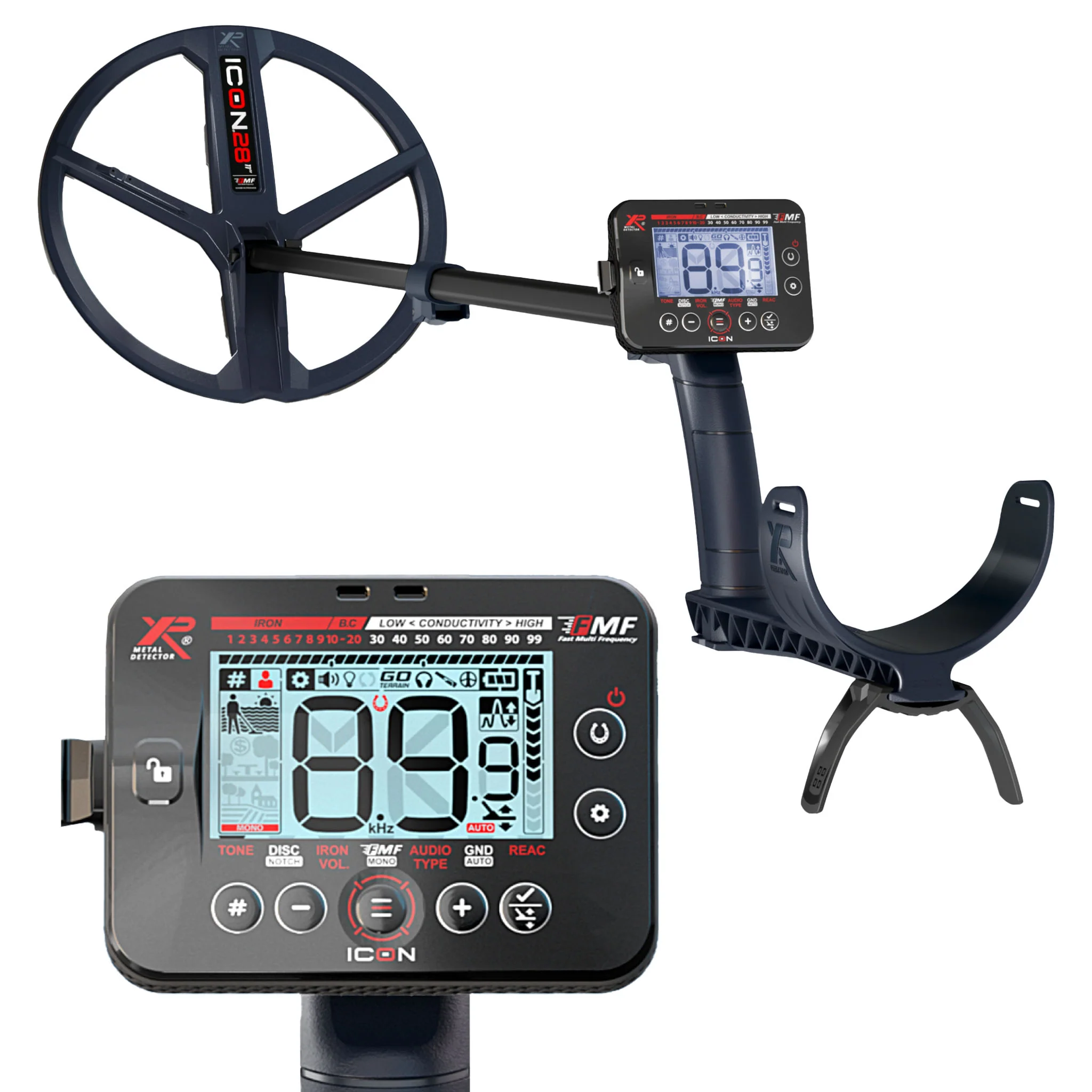 XP ICON Fast Multi-Frequency Metal Detector with WSA ST Headphones and 11-Inch FMF Coil - Image 2