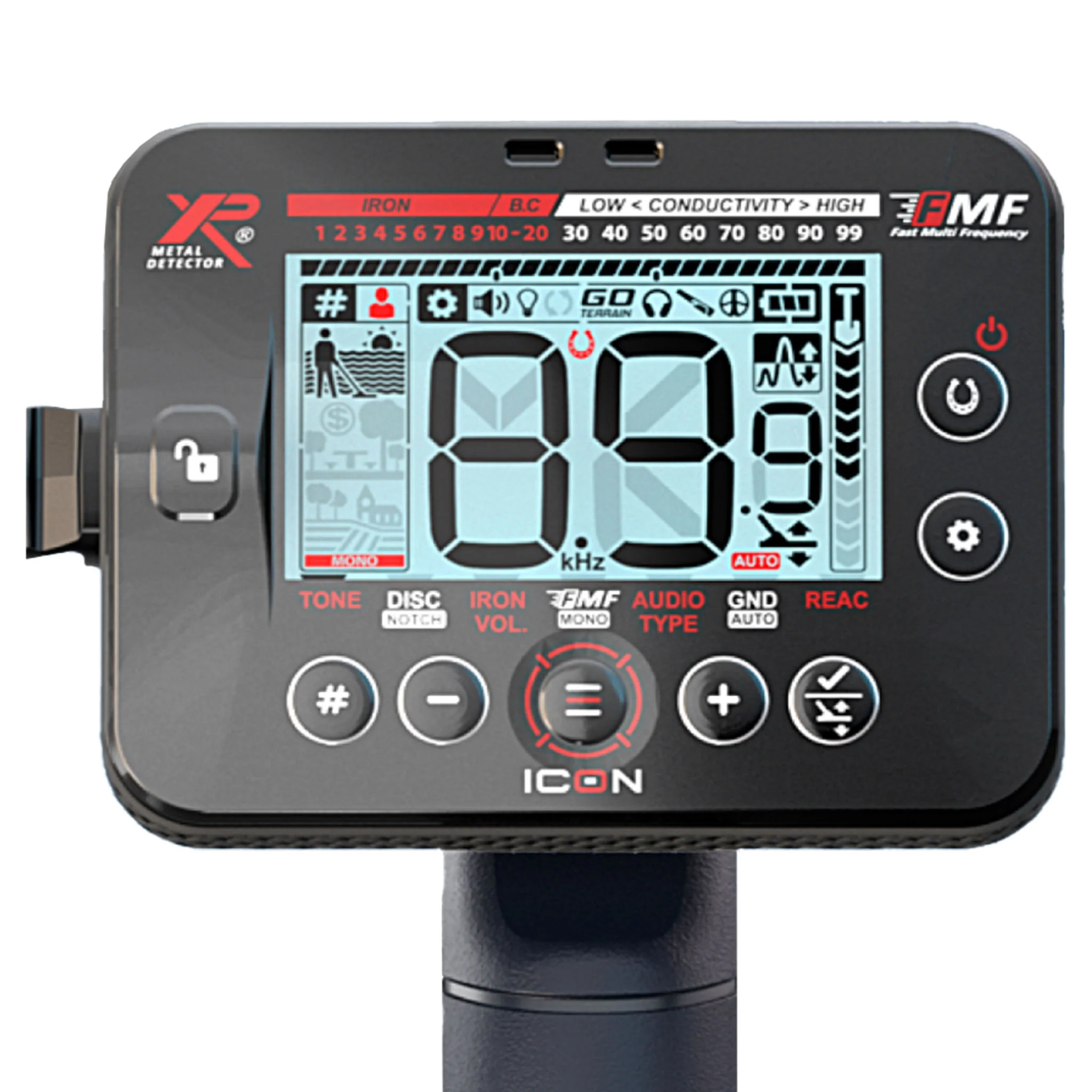 XP ICON Fast Multi-Frequency Metal Detector with WSA ST Headphones and 11-Inch FMF Coil - Image 3