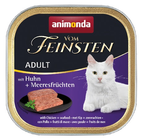 Animonda vom Feinsten Cat Adult z Kurczakiem i Owocami Morza tacka 100g - Image 1