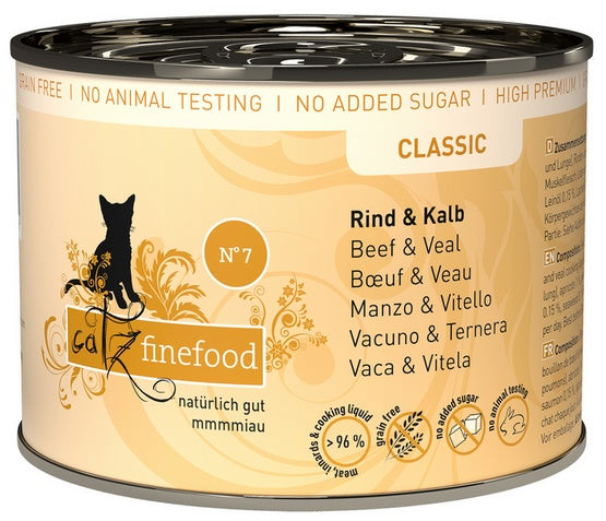 Catz Finefood Classic N.07 Wołowina i cielęcina puszka 200g - Image 1