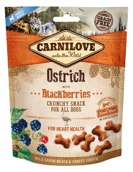 Carnilove Dog Snack Fresh Crunchy Ostrich+Blackberries 200g - Image 1