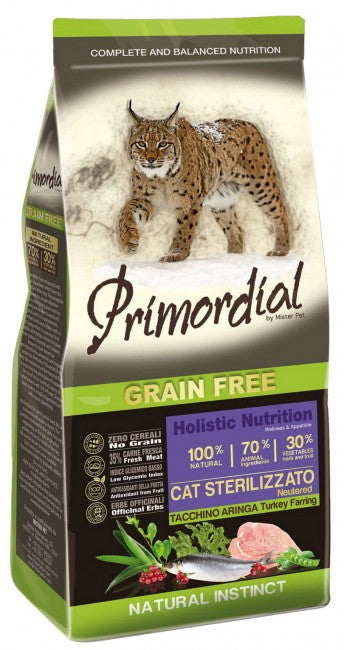 Primordial Cat Grain Free Sterilized Turkey & Herring 2kg - Image 1