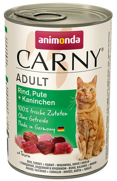 Animonda Carny Adult Wołowina, Indyk + Królik puszka 400g - Image 1