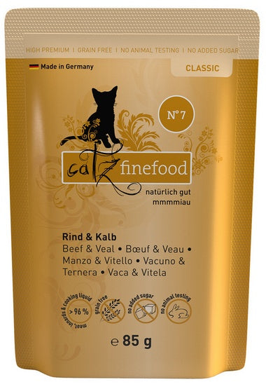 Catz Finefood Classic N.07 Wołowina i cielęcina saszetka 85g - Image 1