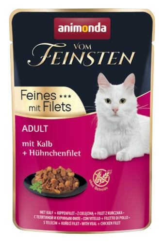 Animonda vom Feinsten Cat Adult cielęcina i filet z kurczaka - delikatne fileciki w sosie - Image 1