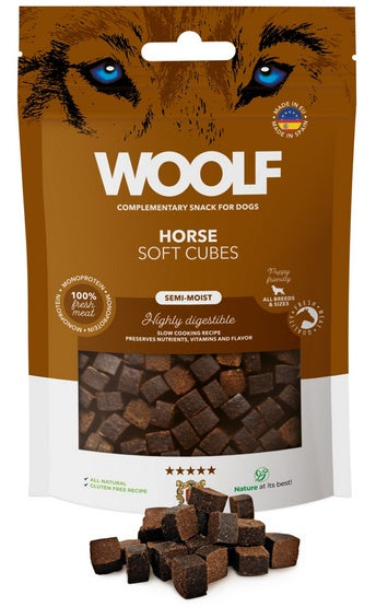 Woolf Soft Cubes Monoprotein Horse 100g - Image 1