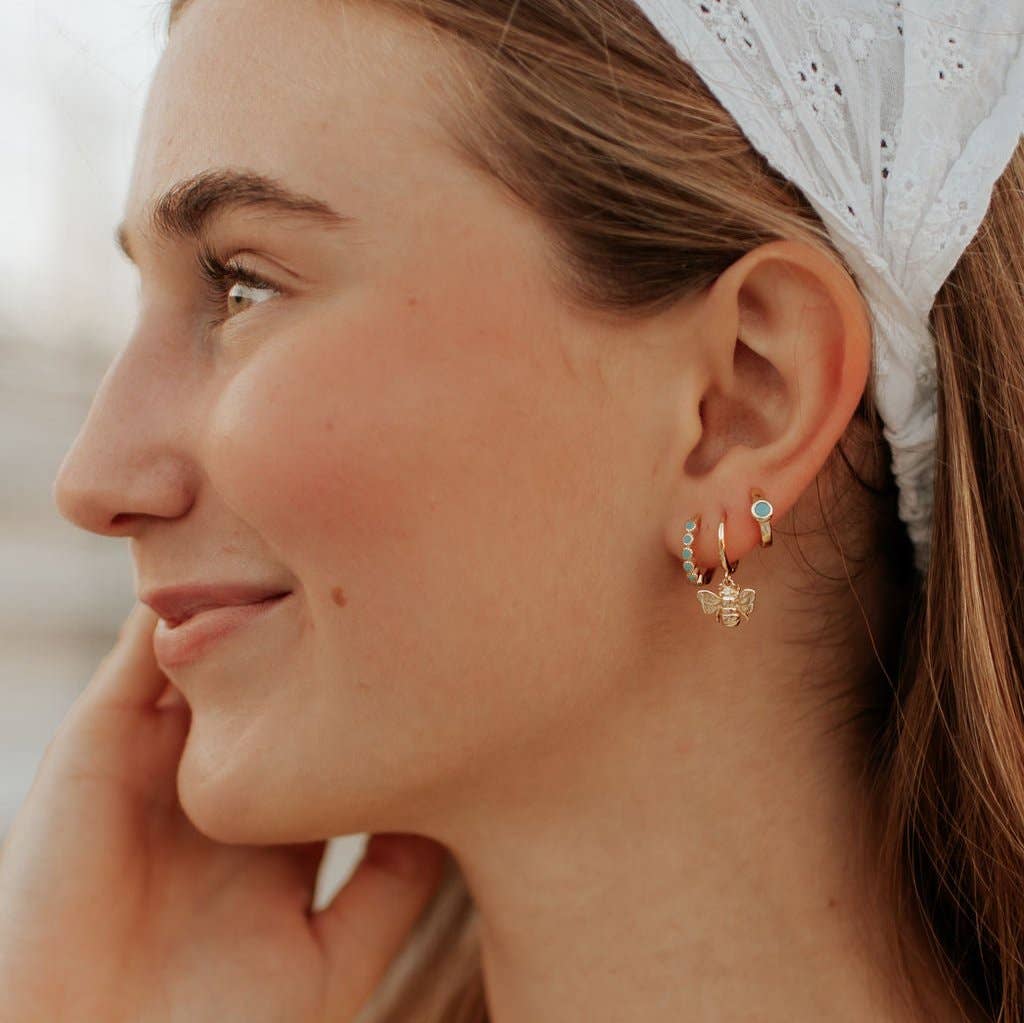 Gaby Turquoise Hoops - Image 2