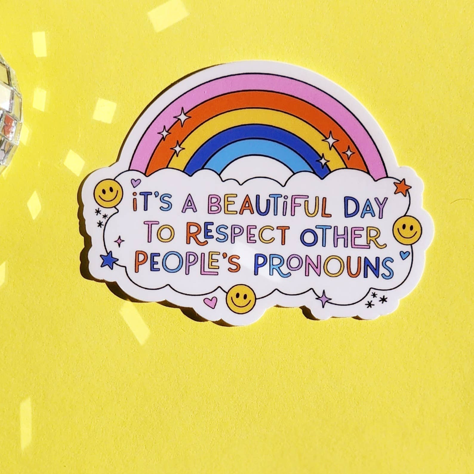Respect pronouns sticker lgbtq hydroflask planner - Image 1