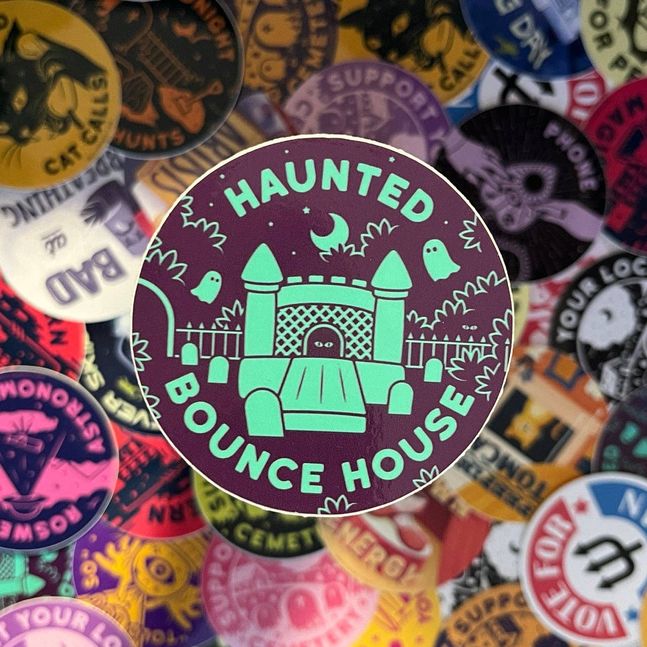 Haunted Bounce House Sticker - Image 3