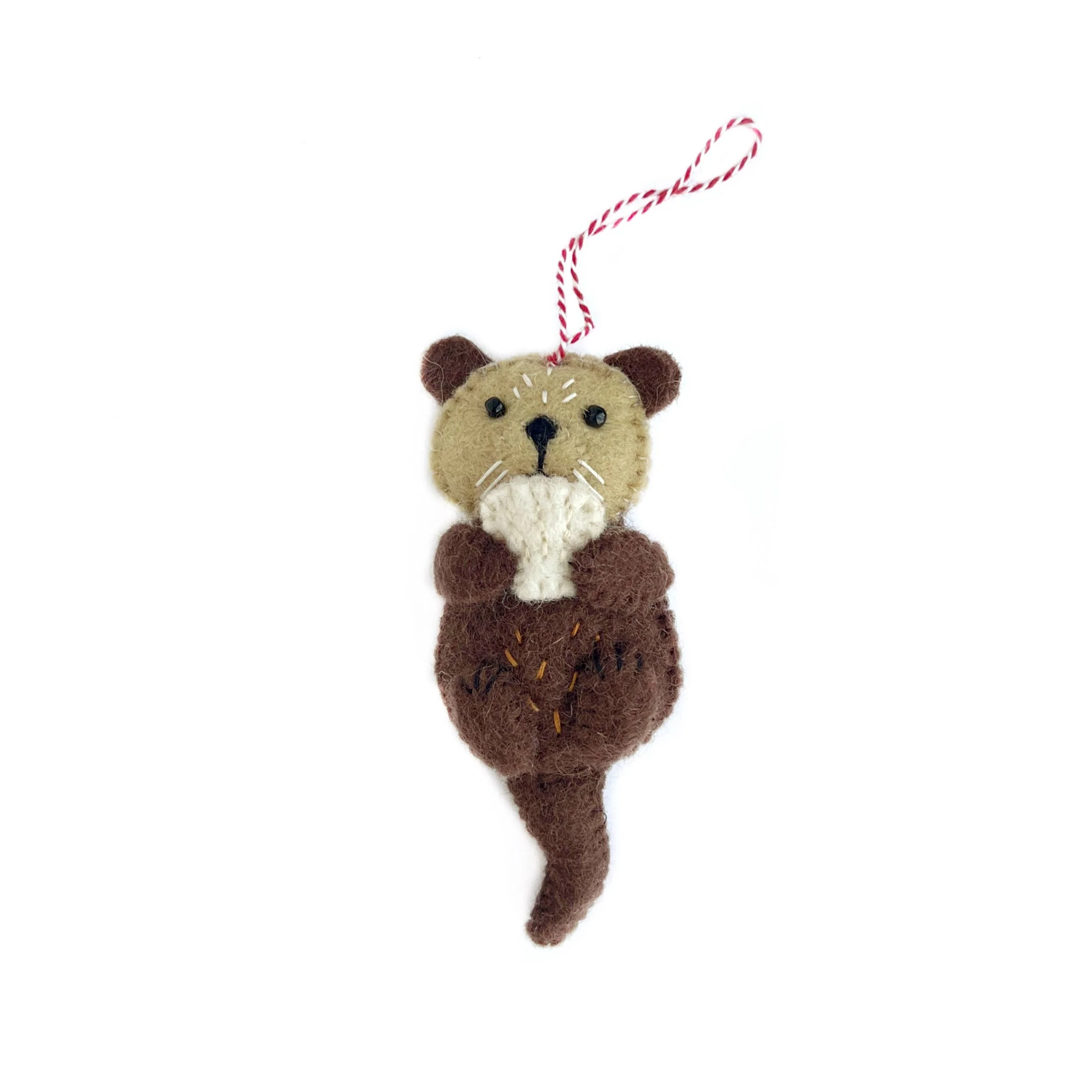 Otter Felt Wool Christmas Ornament  - Image 1