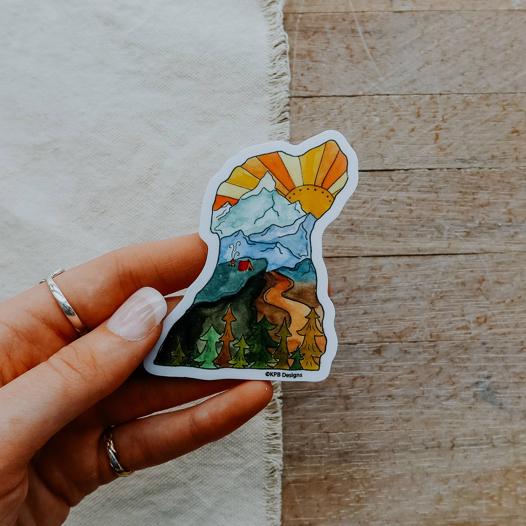 Dog Mountain Vinyl Sticker (3x3in) - Image 2