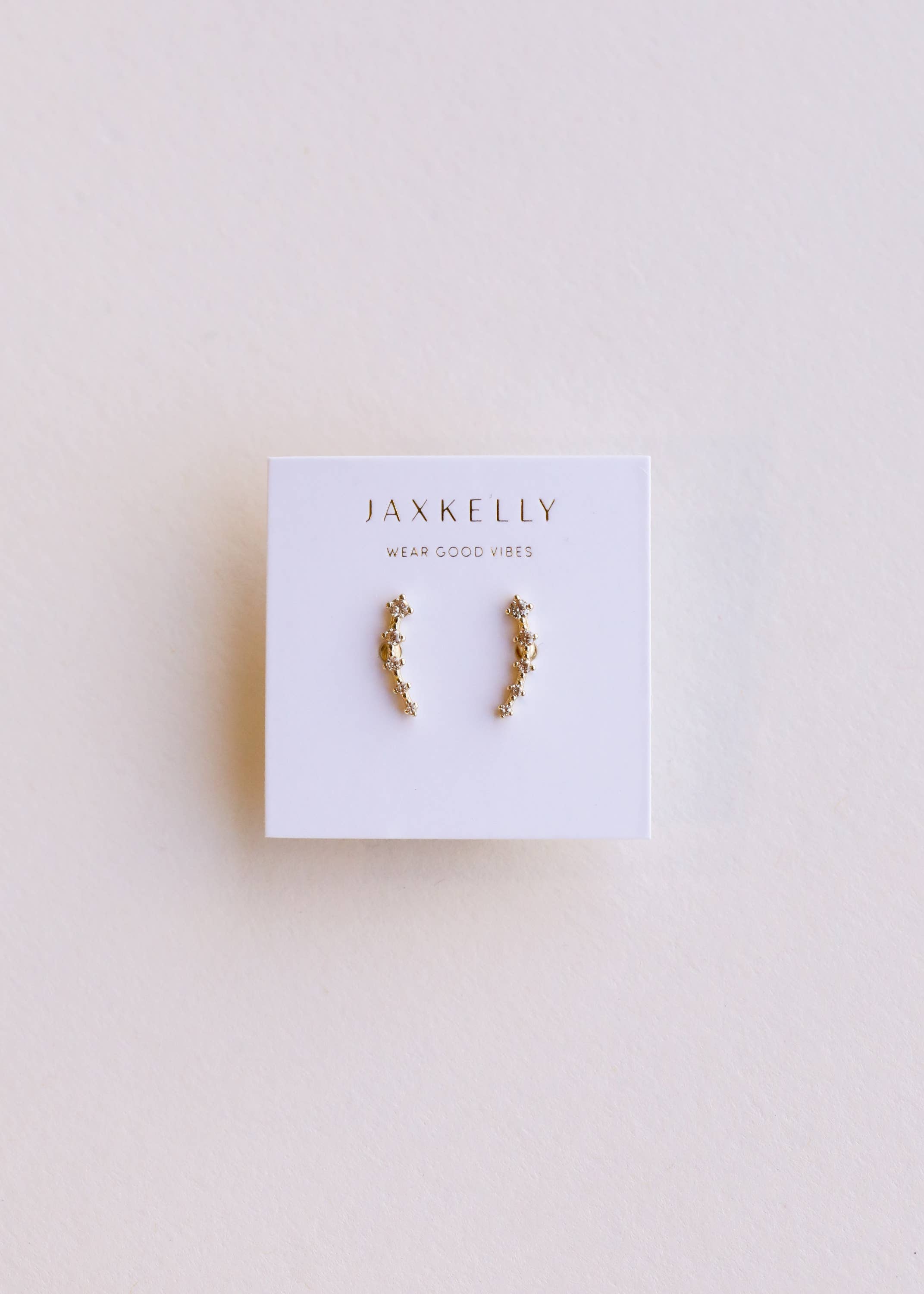 Crawler – Champagne CZ – Gold Earrings