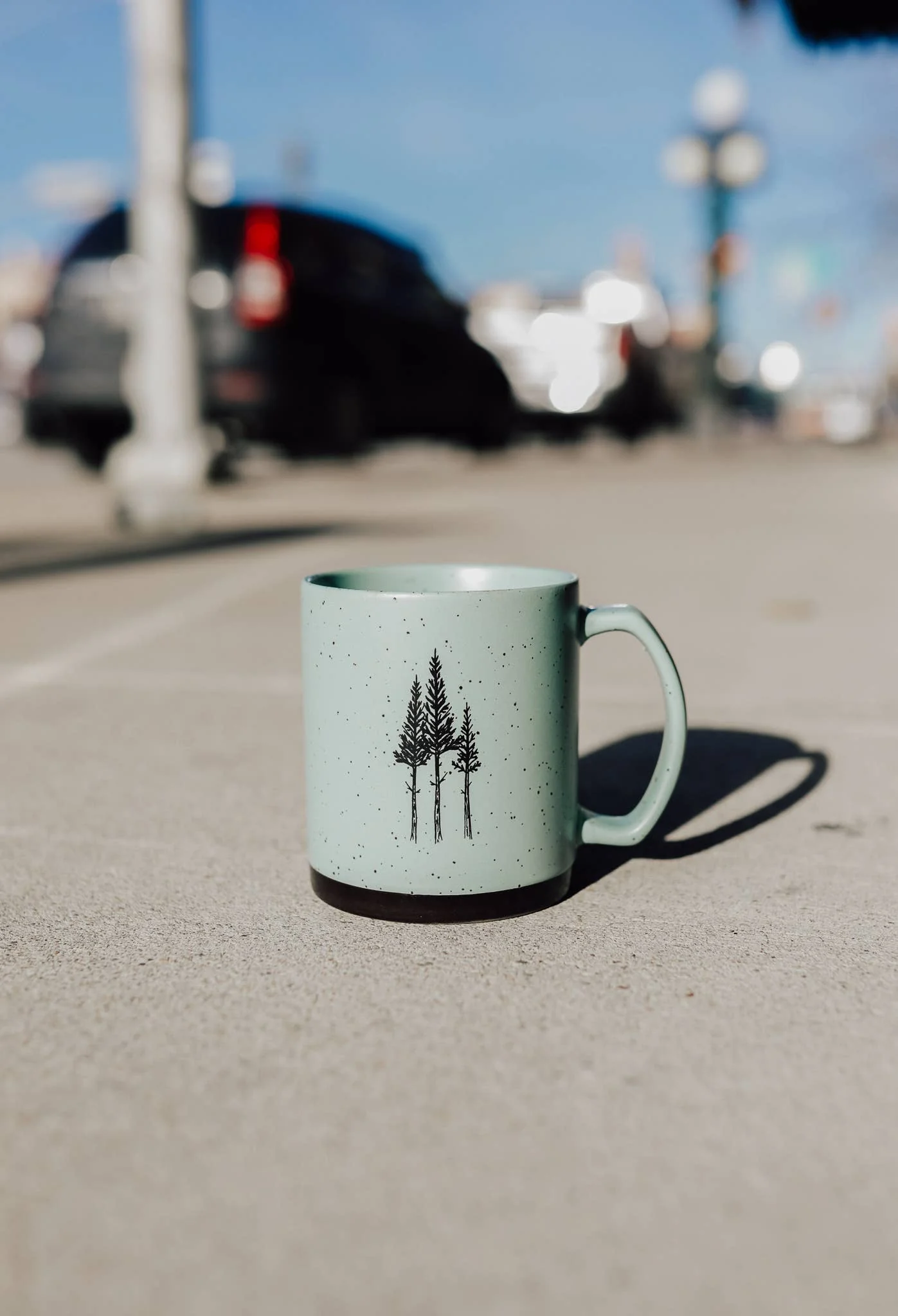Rustic Three Tree Ceramic Mug- Sage - Image 2
