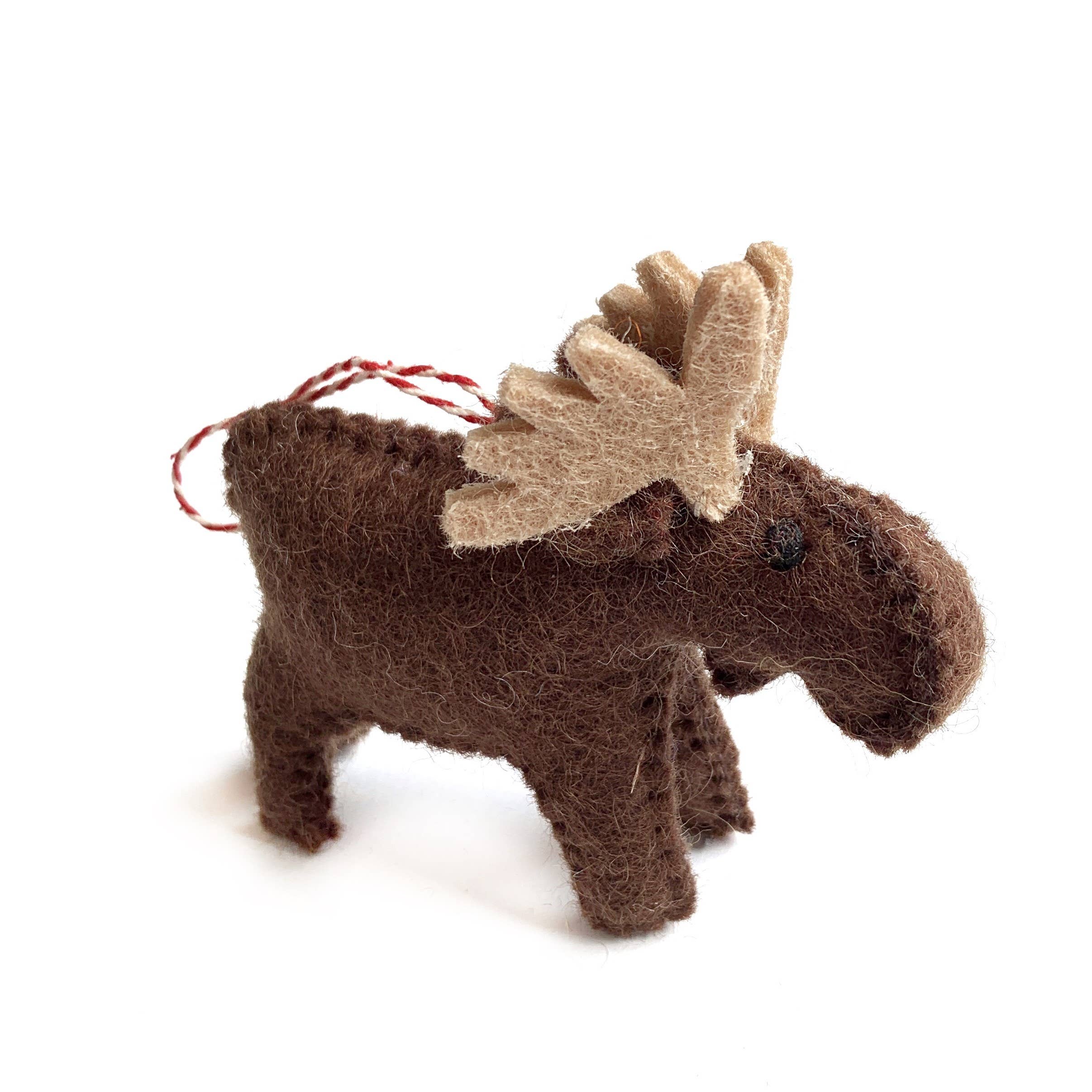 Moose Felt Wool Christmas Ornament - Image 1