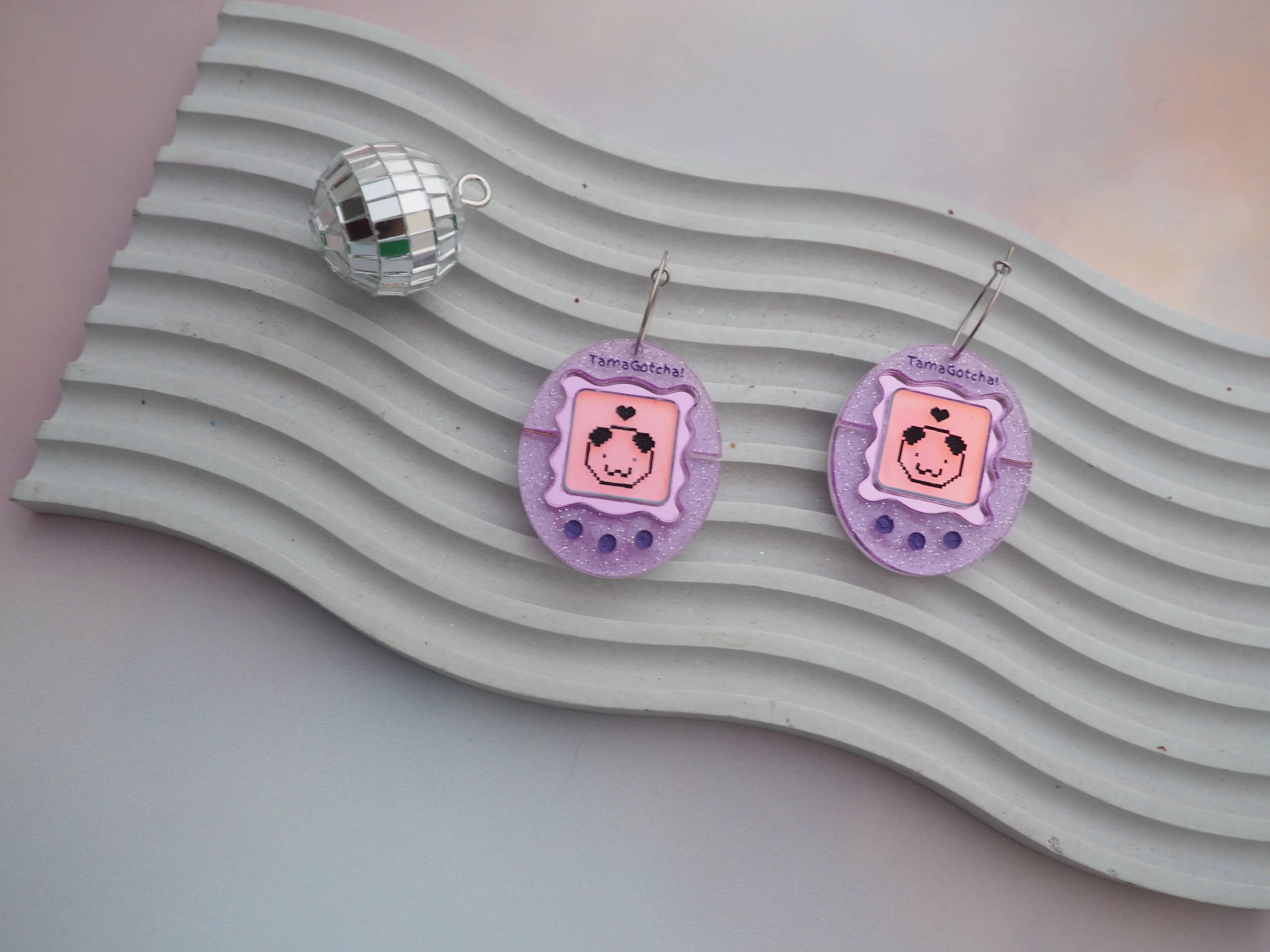 TamaGotcha! Inspired Acrylic Earrings - Image 3
