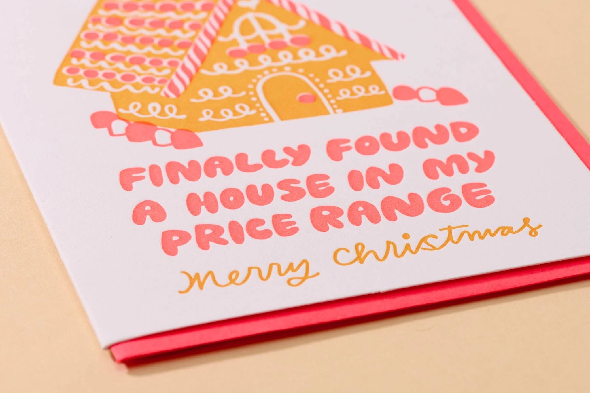 Affordable Ginger Bread House Letterpress Card - Holiday Christmas Millennial - Image 2