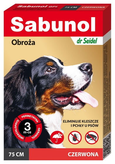 Sabunol GPI Obroża przeciw pchłom dla psa czerwona 75cm - Image 1