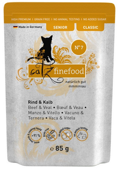 Catz Finefood Classic Senior N.07 wołowina i cielęcina – bezzbożowa saszetka dla kota seniora
