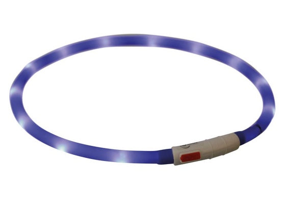 Trixie Opaska LED USB silikonowa XS-XL 70/1cm królewski niebieski - Image 1
