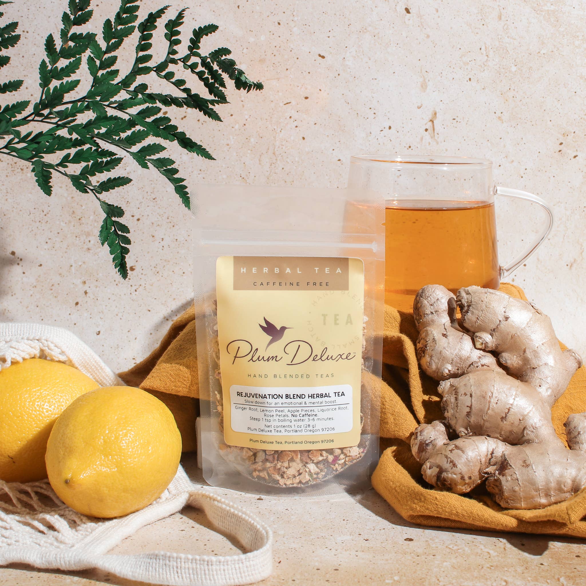 Rejuvenation Lemon Ginger Herbal Loose Leaf Tea - Image 1