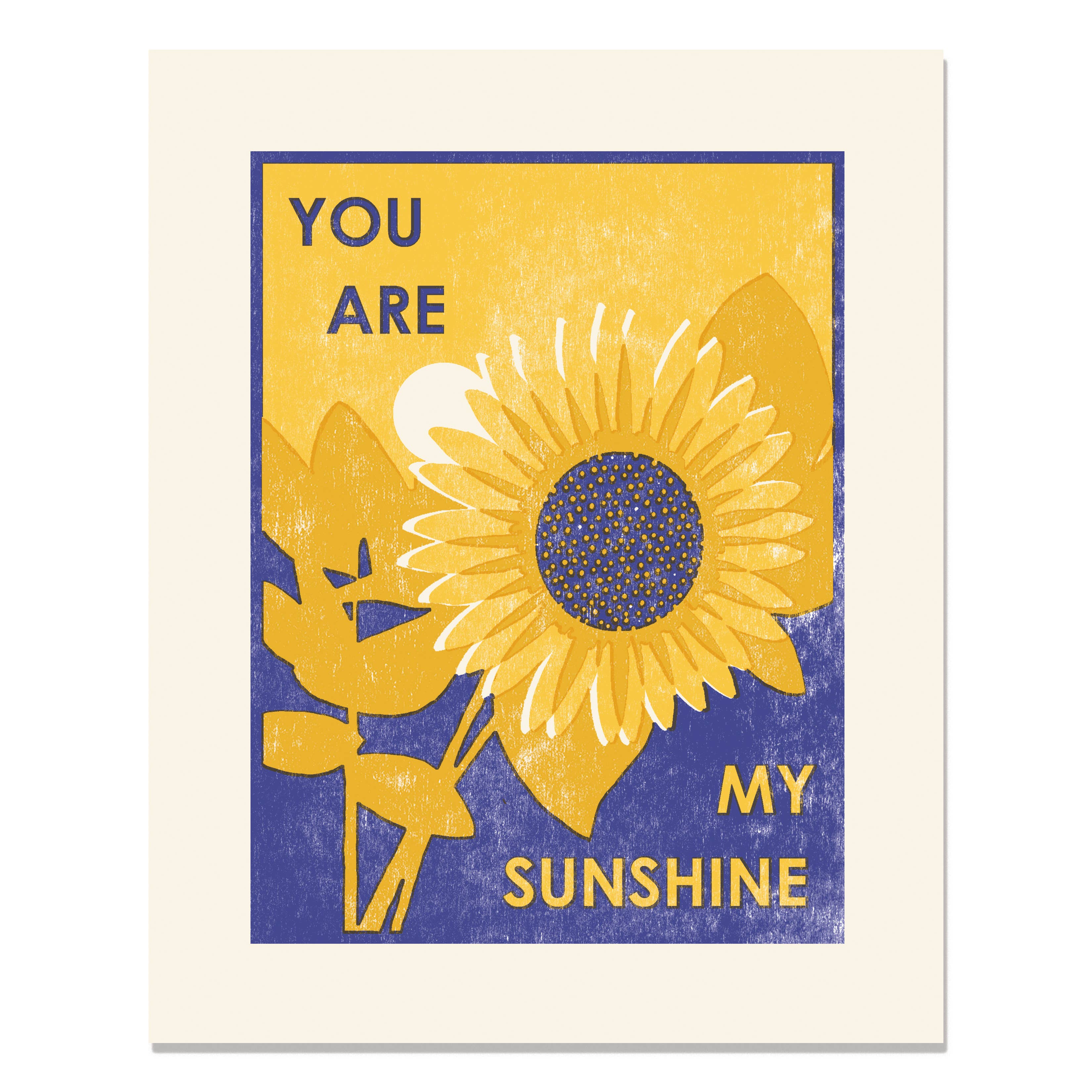 Sunflowers Letterpress Art Print - Image 1