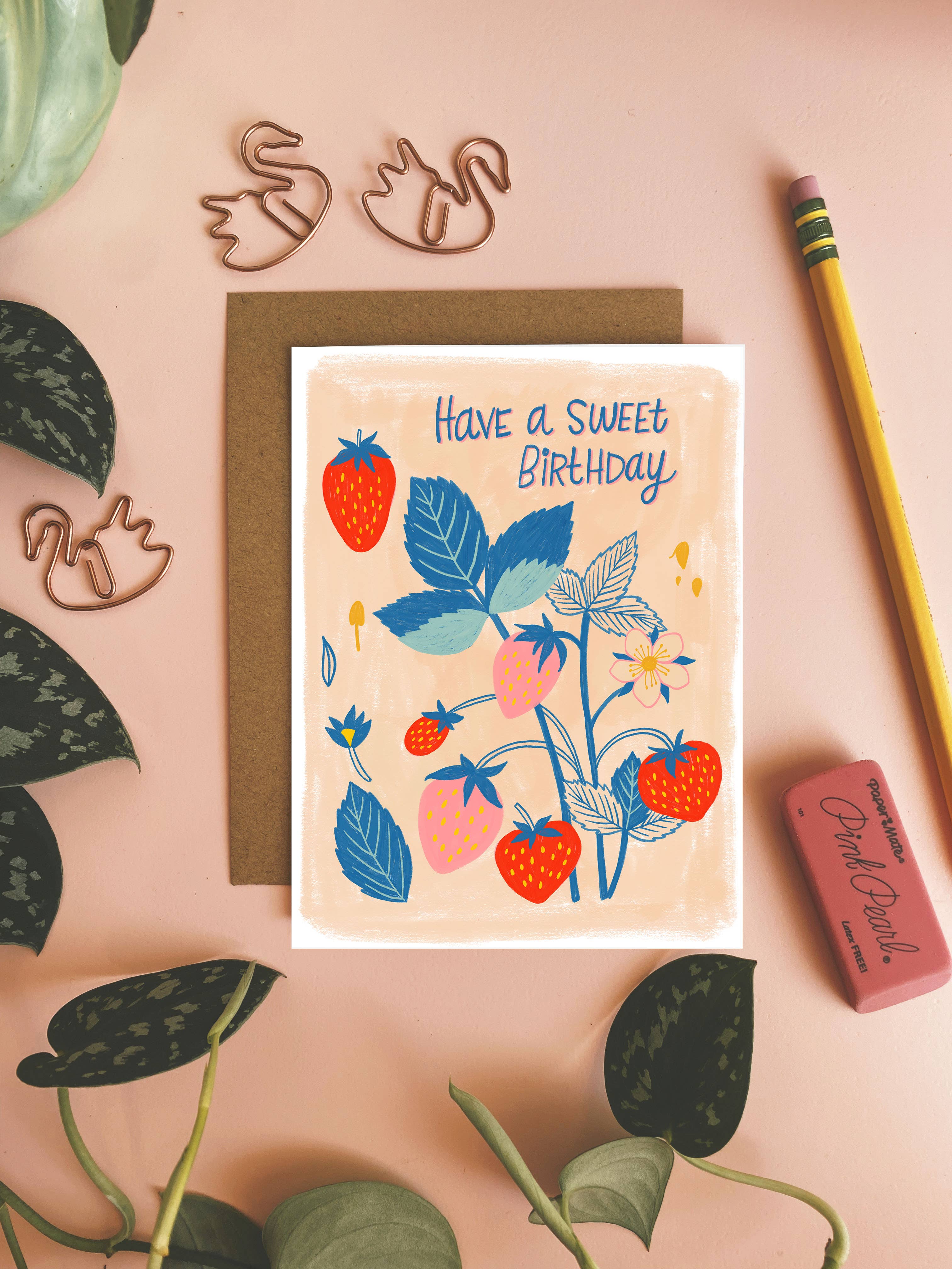 Have A Sweet Birthday - Strawberry Greeting Card - Image 1