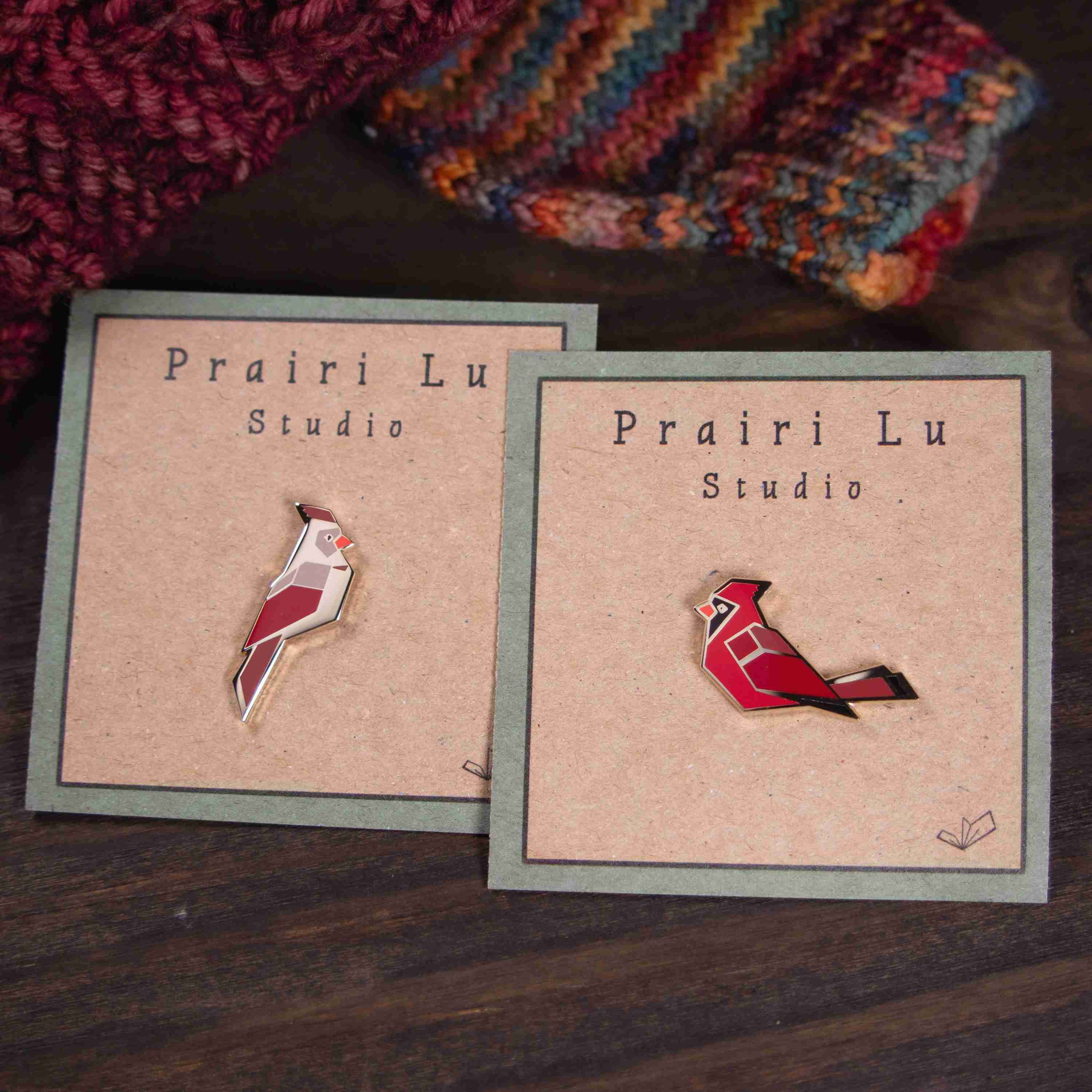 Male Cardinal Enamel Pin - Image 2