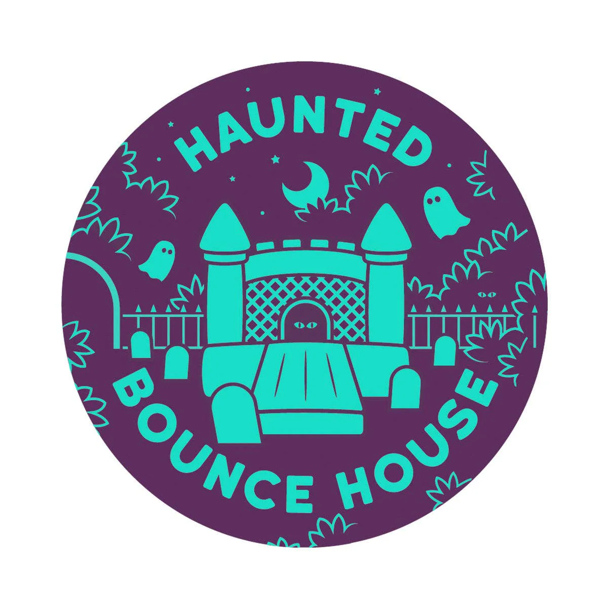 Haunted Bounce House Sticker - Image 1