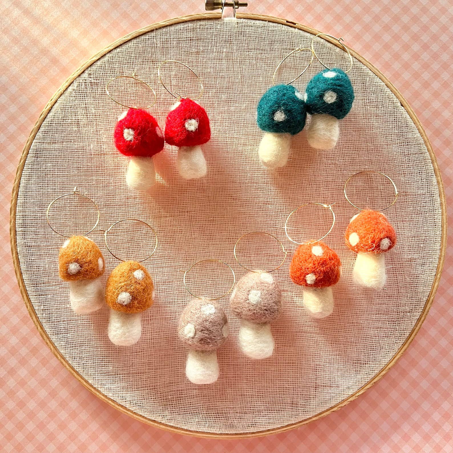 Mini Mushie Felted Earrings - Image 1