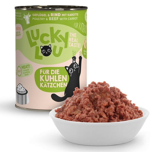 Lucky Lou Lifestage Kitten Drób i wołowina puszka 400g - Image 3
