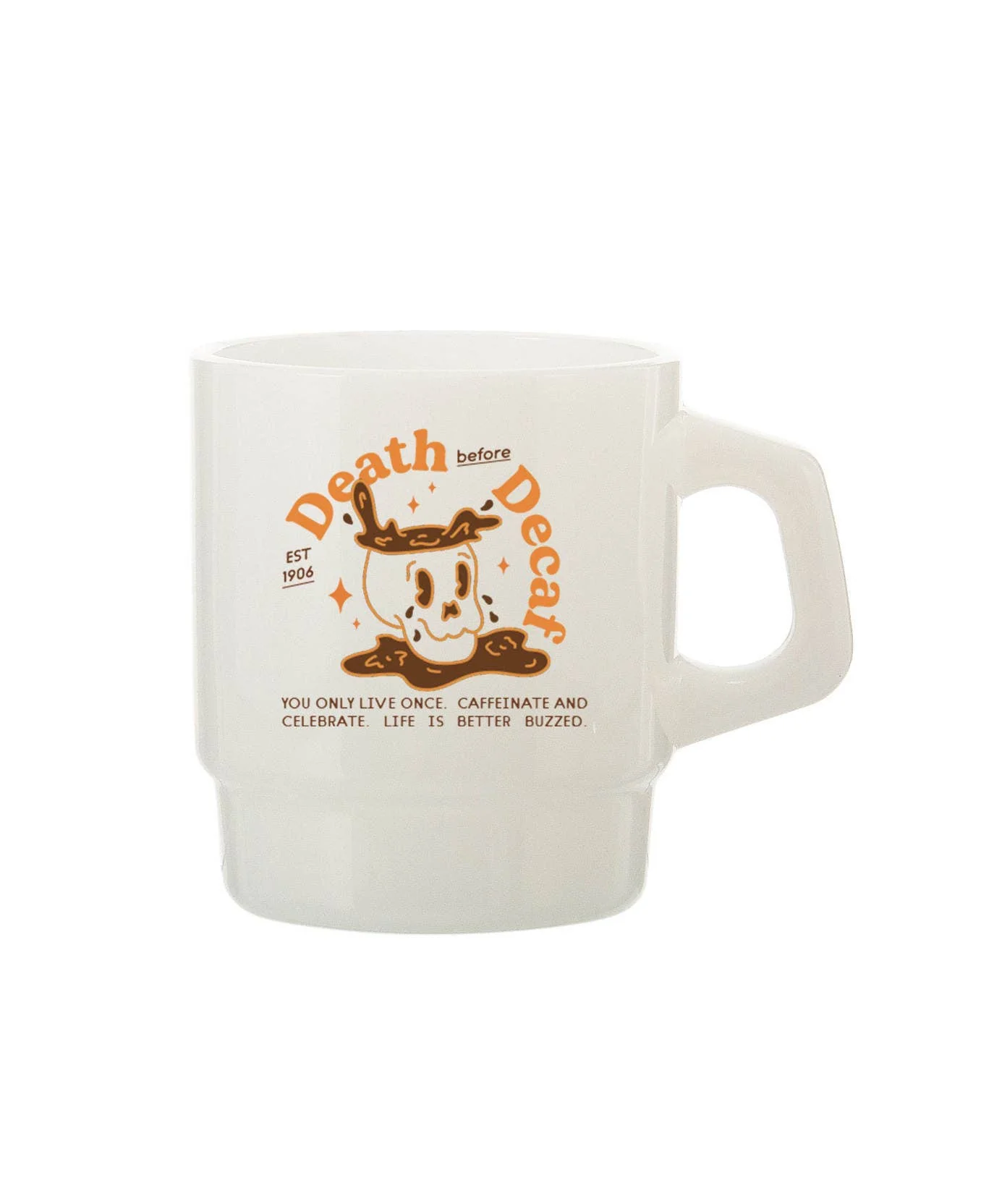 “Death before Decaf” Vintage Diner Mug