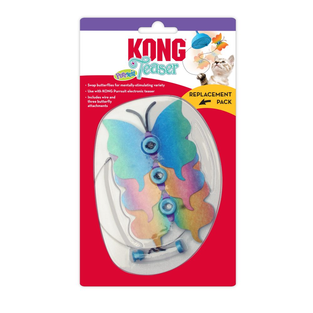 KONG Teaser Purrsuit Butterfly Replacement Pack Aug - Image 1