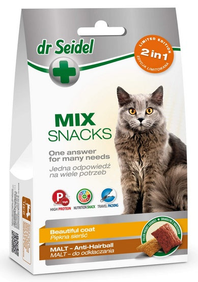 Dr Seidel Smakołyki dla kotów 2w1 malt/sierść 60g - Image 1