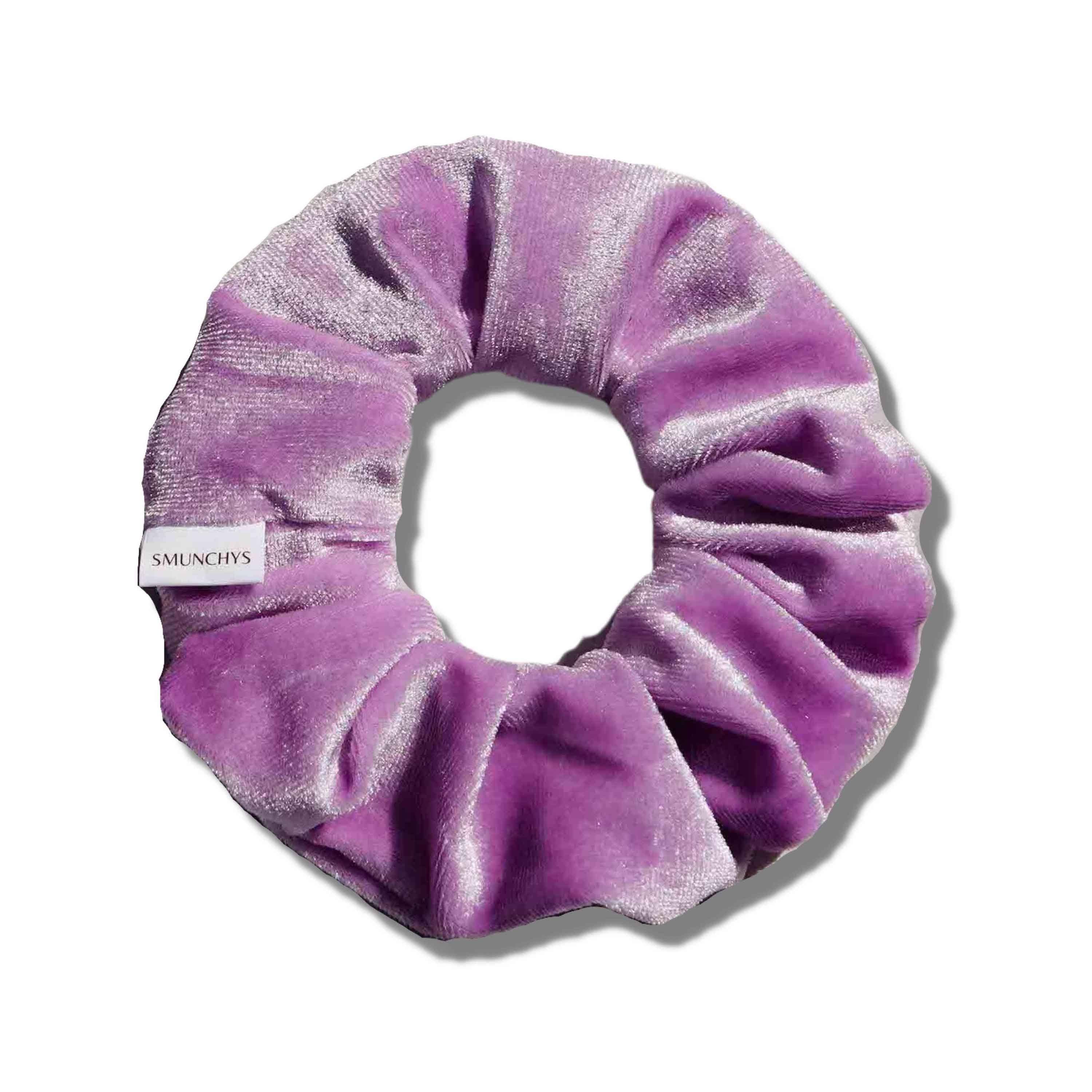 Velvet Light Purple Zipper Pocket Scrunchie - Image 1