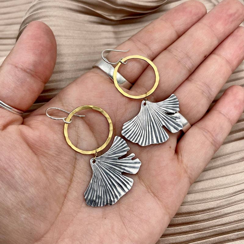 Handmade Ginkgo Earrings - Image 2