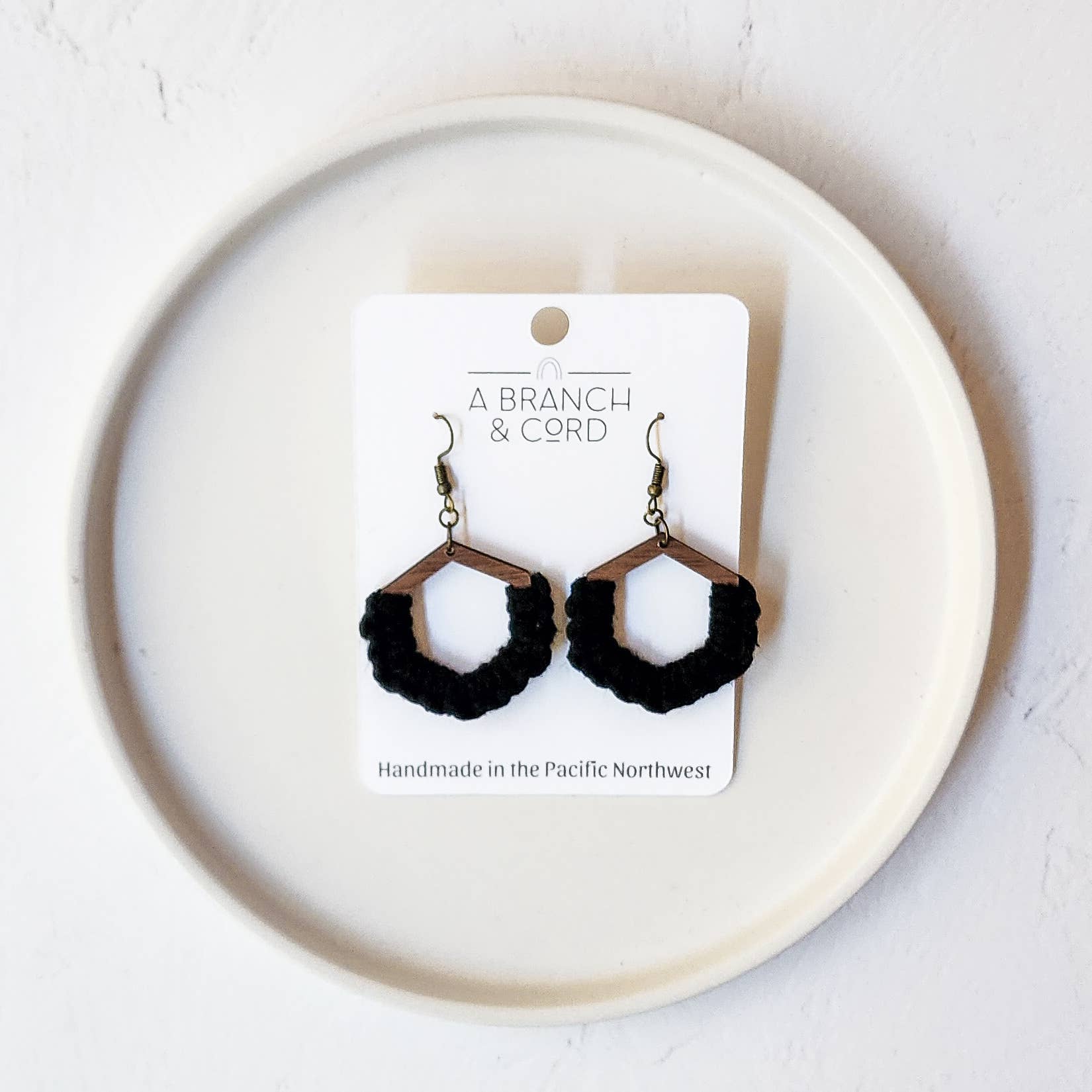 Macrame Knotted Honeycomb Earrings - Pick Your Own: Nude - Image 3