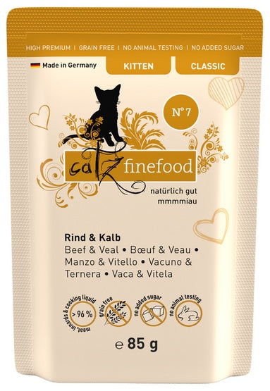 Catz Finefood Classic Kitten N.07 Wołowina i cielęcina saszetka 85g - Image 1
