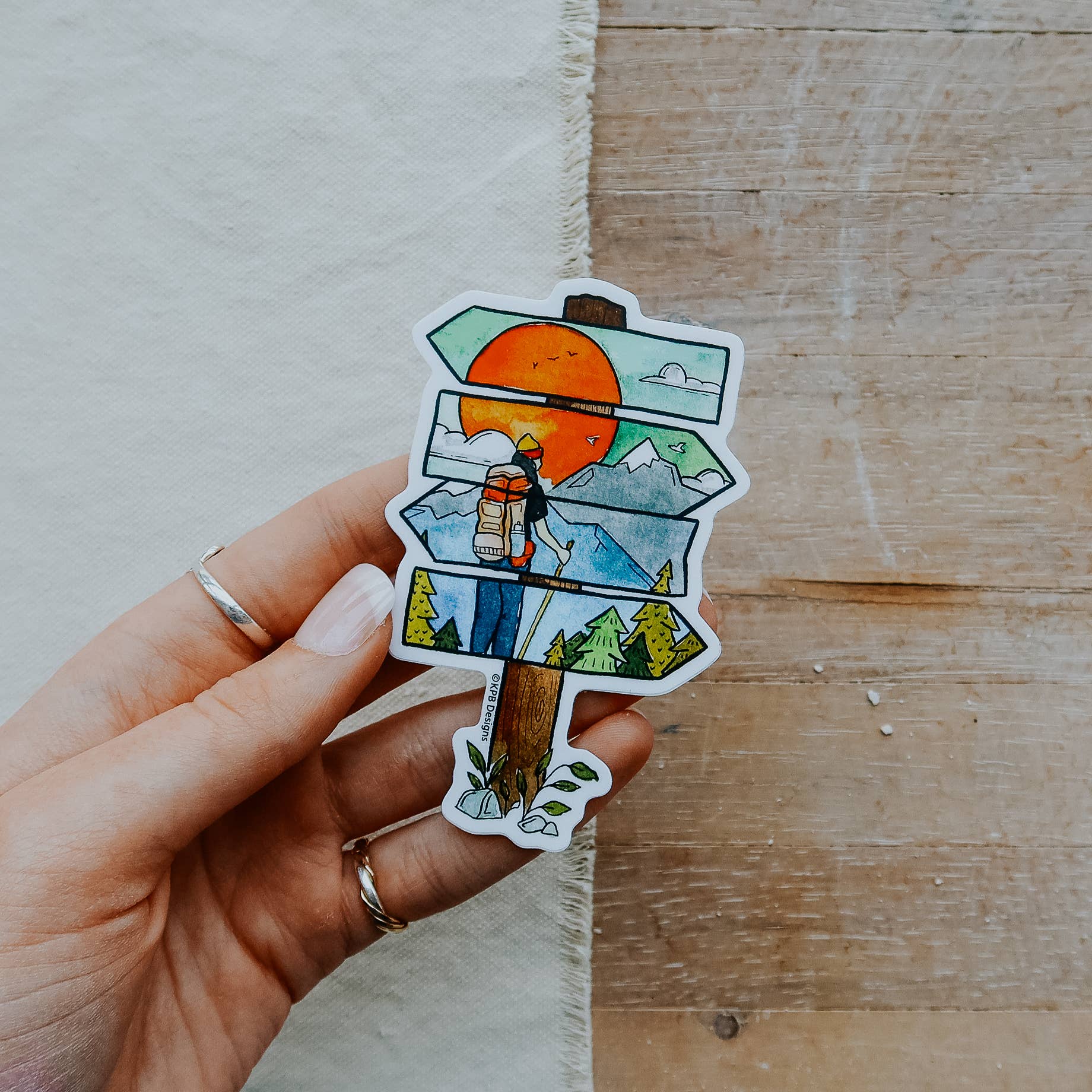 Sign Hiker Vinyl Sticker (3x3in) - Image 1