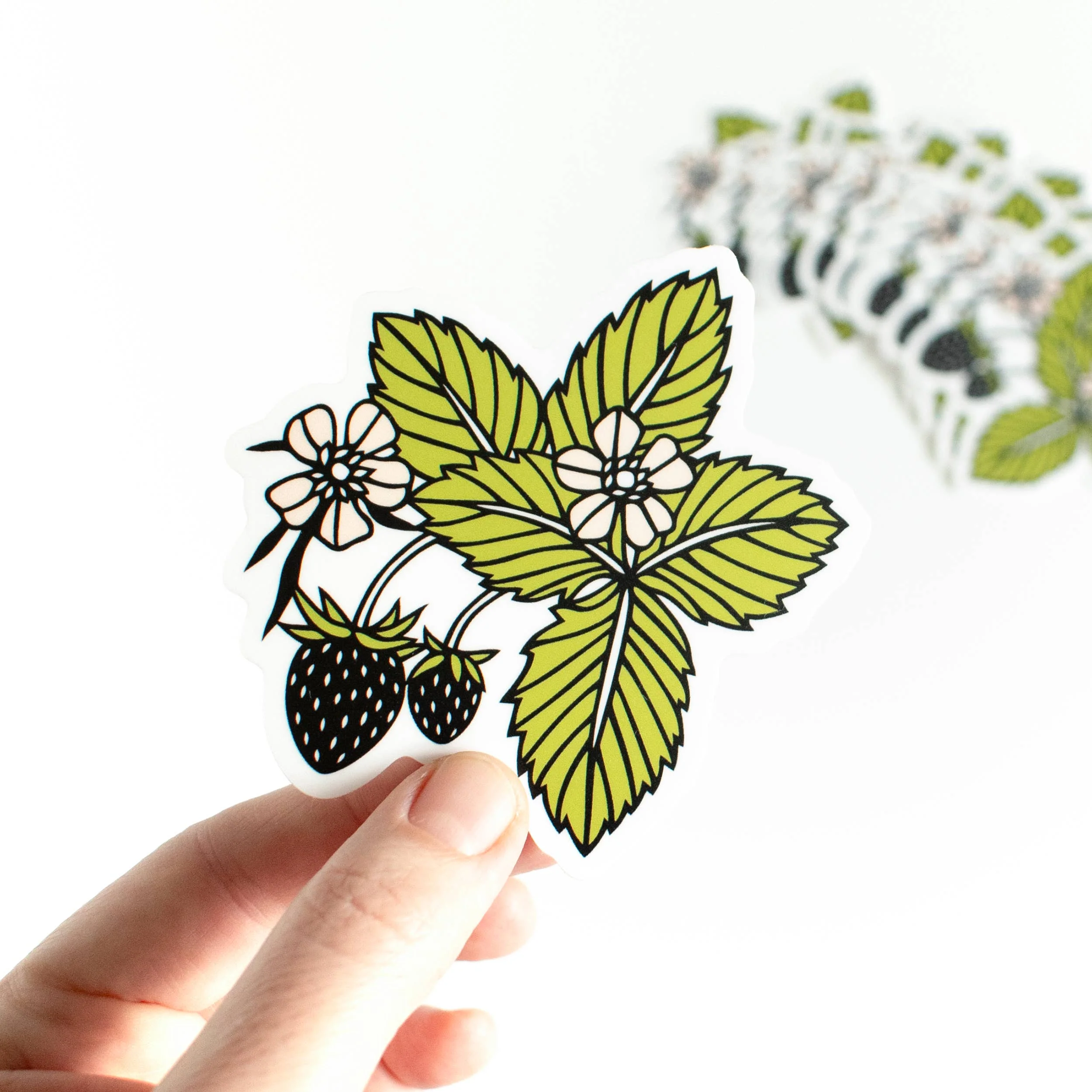 Strawberry vinyl sticker - Image 2