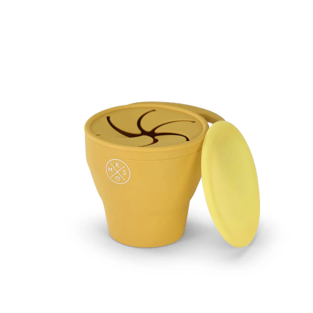 Collapsible Silicone Snack Cup - Mustard - Image 1