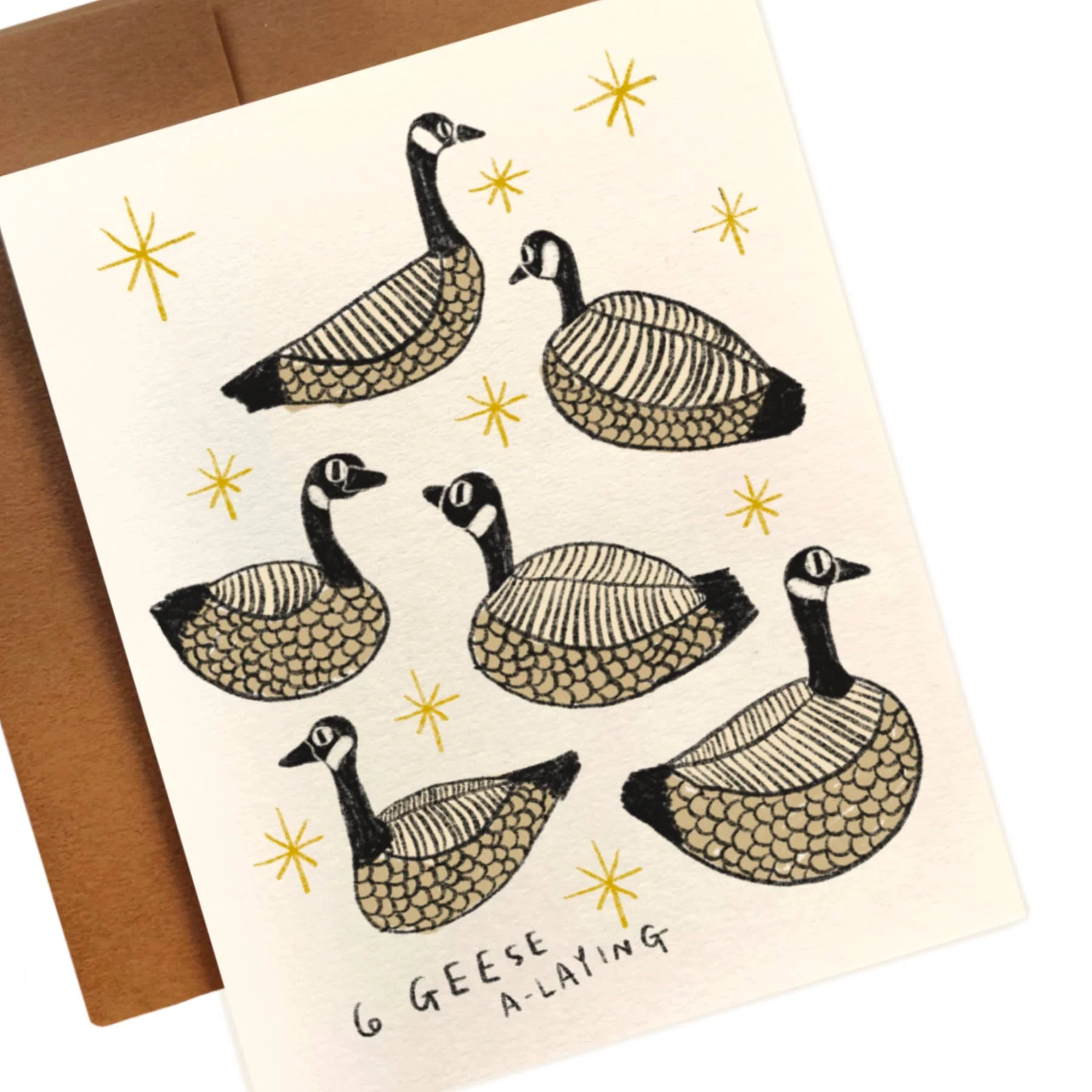 6 GEESE A - LAYING Holiday Greeting Card - Image 2