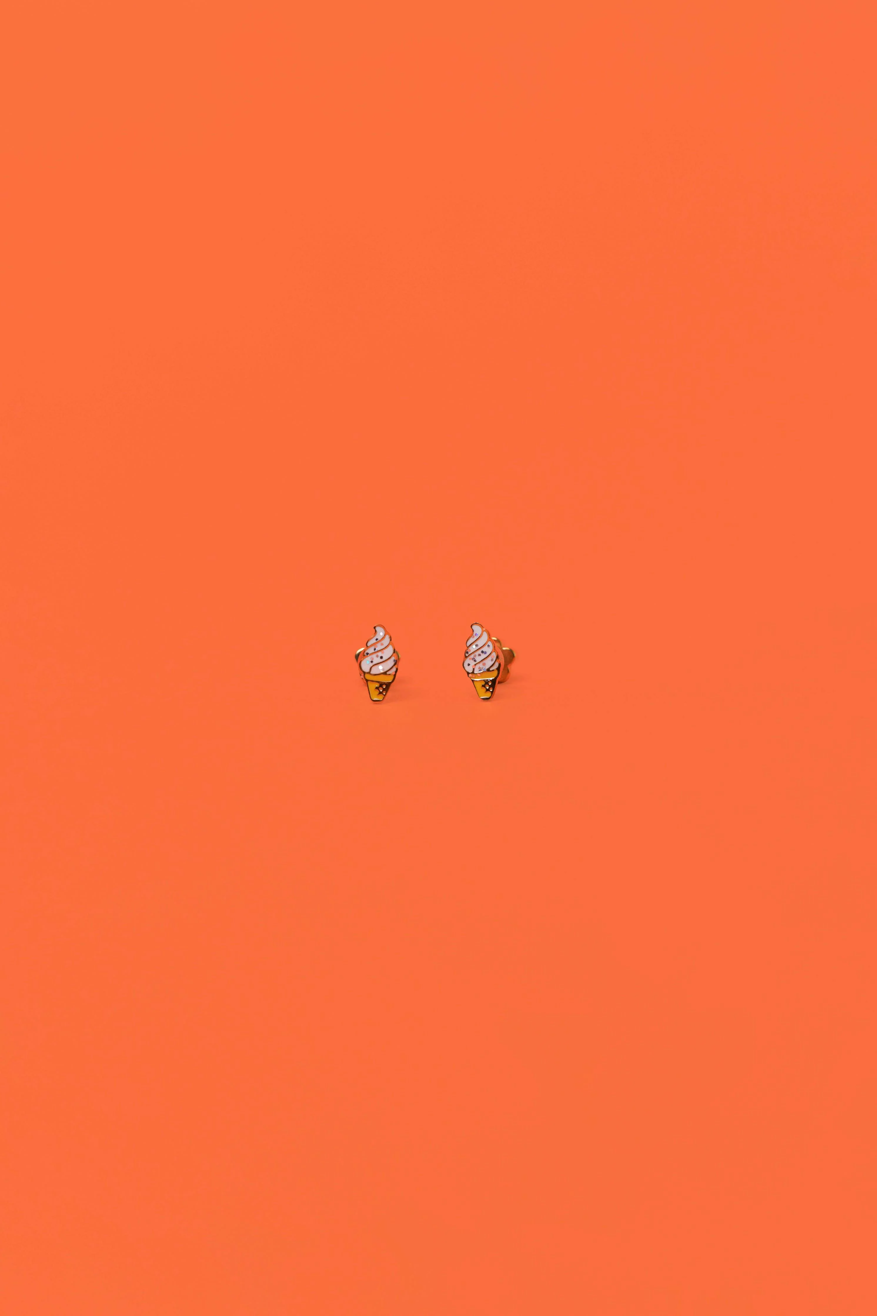 Ice Cream Enamel Flat Back Kids Earrings - Image 2