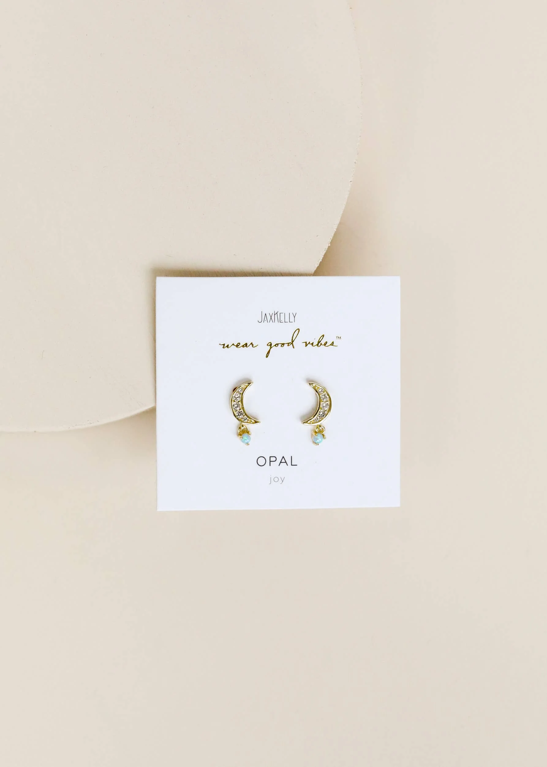 Moon Drop – Opal – Gold Earrings