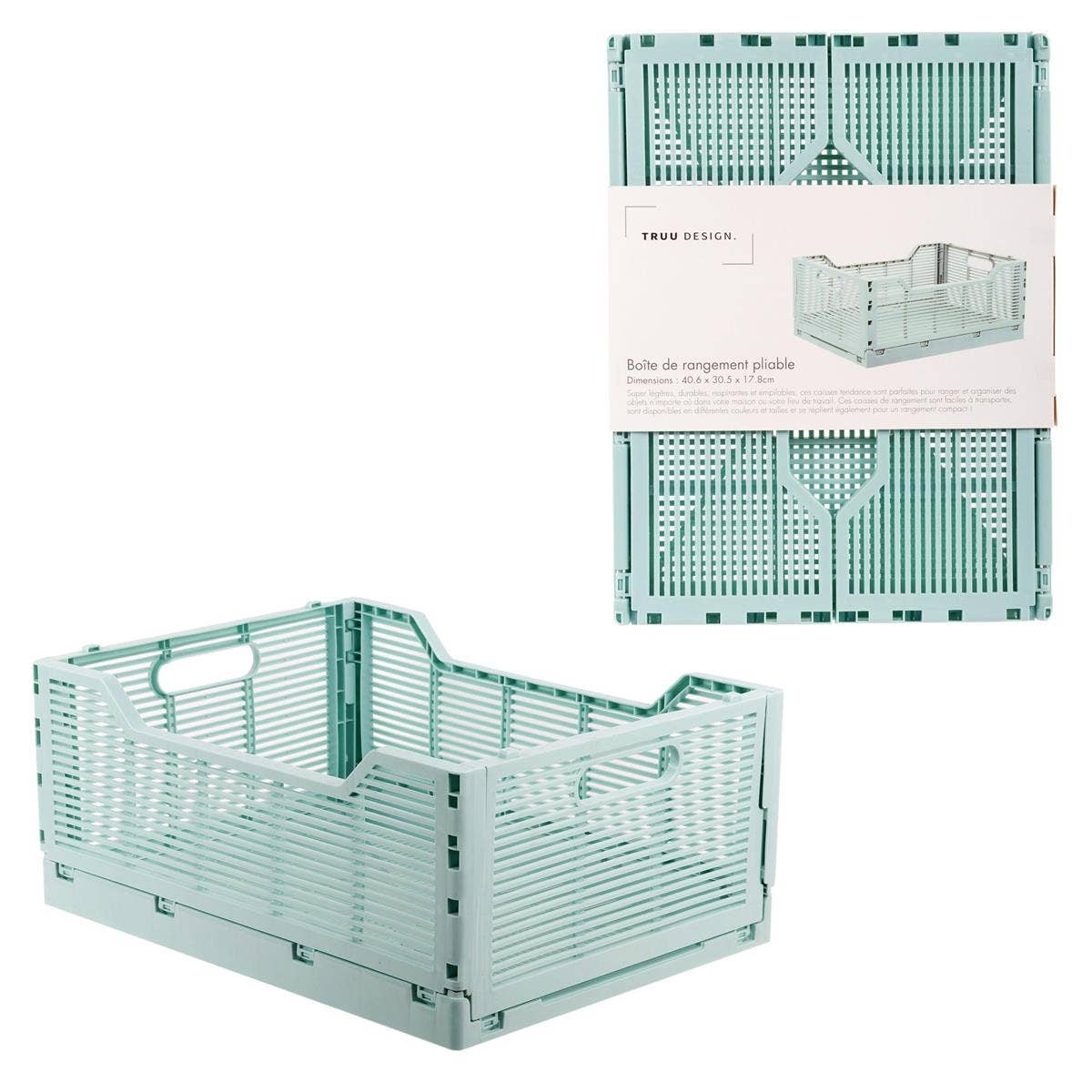 Truu Design Folding Storage Crate, 16x12x7",7 colors - Image 3