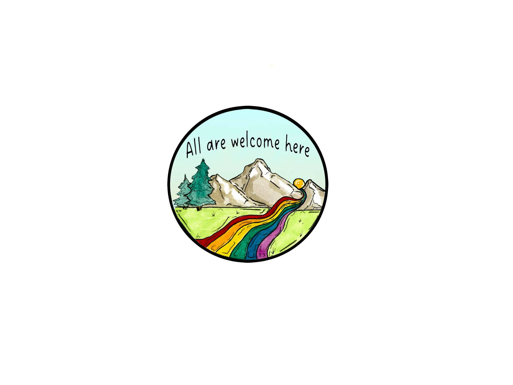 Pride River - All Are Welcome Here Sticker - Image 3